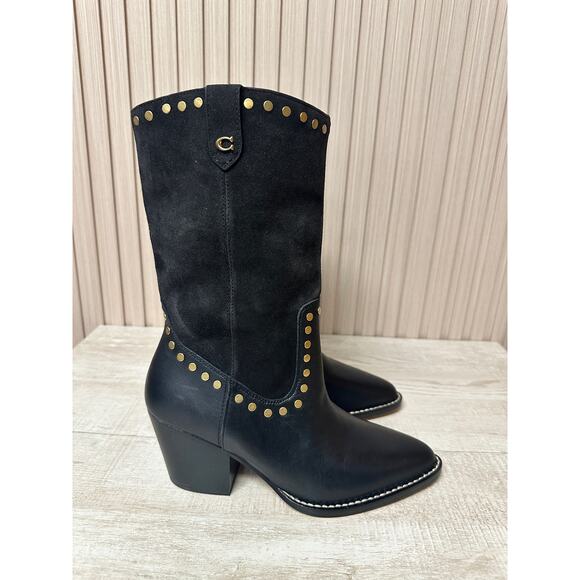 Coach Pheobe Leather Suede Bootie Sz 5 Brand New - Picture 7 of 13